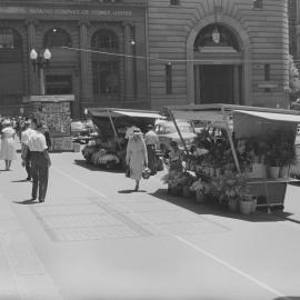 Flower Stalls in Martin Place, George Street Sydney, 1959