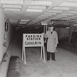 Attendant at the Domain Parking Station, Sir John Young Crescent Woolloomooloo, 1960