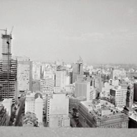 View of city from AMP Building, Alfred Street Circular Quay, 1964