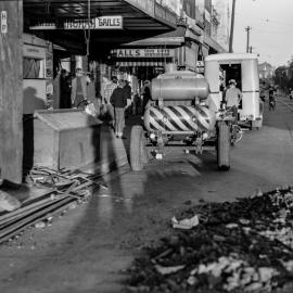 Road resurfacing, Oxford Street Paddington, 1956
