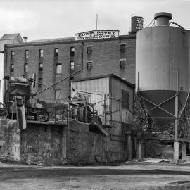 Edwin Davey flour mill and dust silo, Council Depot, Wattle Street Ultimo, 1958