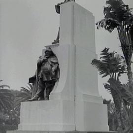 Plinth and back of the Shakespeare Memorial, Shakespeare Place Sydney, 1958