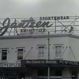 Building with Jantzen sportswear advertising sign, Sydney, 1959