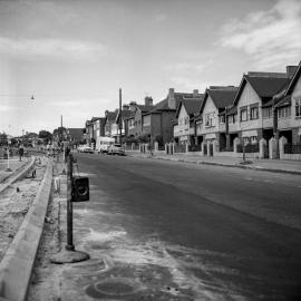 Median strip under construction, Moore Park Road Paddington, 1961