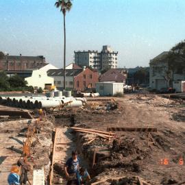Construction site in Carillon Avenue Camperdown, 1984