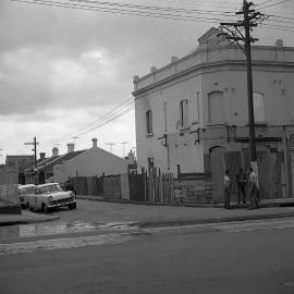 Building demolition, corner Marriott and Cleveland Streets Redfern, 1963