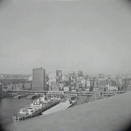 Sydney Central Business District skyline from Sydney Harbour Bridge, 1963