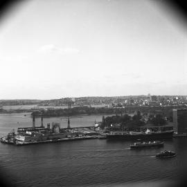 Sydney Cove, Bennelong Point and Farm Cove from Sydney Harbour Bridge, 1963