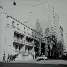 Streetscape and Sydney Hospital Nurses Annex, Young Street Sydney, 1963