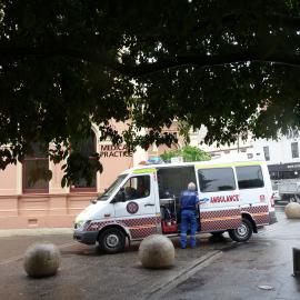 Ambulance parked outside Court House, Australia Street Newtown, 2009