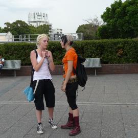 Friends meet on Plaza area, Newtown Bridge Intersection of Enmore Road and King Street Newtown, 2009