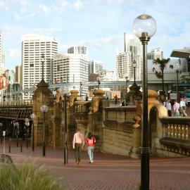 Pyrmont Bridge and Sydney Monorail track Darling Harbour Sydney, 2009