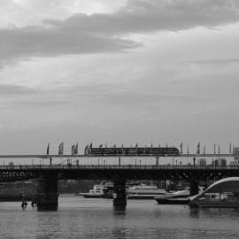 Pyrmont Bridge and Aquashell from Cockle Bay Darling Harbour, 2009