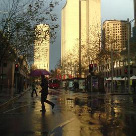 Circular Quay in the rain, Alfred Street Sydney, circa 2008-2009
