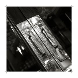 Door handles of the entrance to Gowrie Gate apartment building in Macleay Street Potts Point, 2009