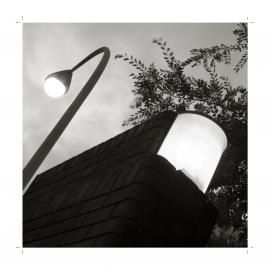 Light fixture on the brick wall outside Caversham Court in Billyard Avenue Elizabeth Bay, 2009