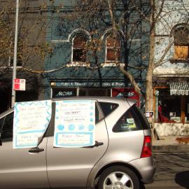 Save Union Square public rally signs and affected buildings, Union Street Pyrmont, 2009