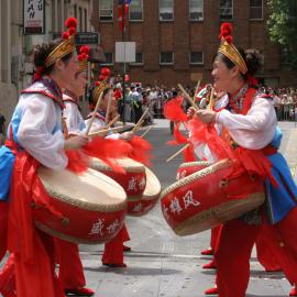 Drummers performing, Chinese New Year, Little Hay Street Chinatown Sydney, 2006