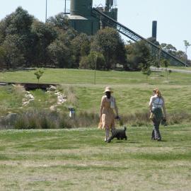 Walking the dog in Sydney Park Alexandria, 2004