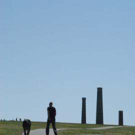 Walking the dog, Sydney Park, Park Road St Peters, 2004