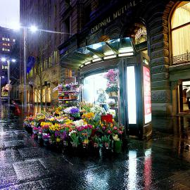 Flower seller in Martin Place Sydney at night, 2000