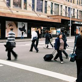 Pedestrian crossing outside David Jones Department Store, Elizabeth Street Sydney, 2004