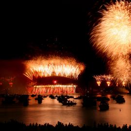 New Years Eve Fireworks and Heart, Sydney Harbour, 2005