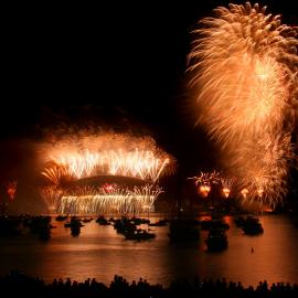 New Years Eve, Fireworks Finale and Heart, Sydney Harbour, 2005