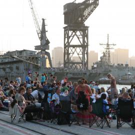 Crowd gathered on Garden Island on New Years Eve for the fireworks, 2005