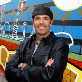 Artist Adam Hill's mural, Redfern Community Centre, 2004