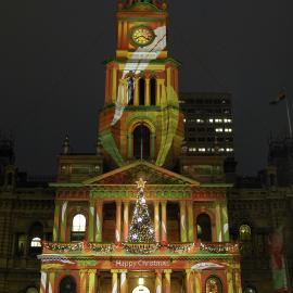 Sydney Town Hall Christmas lights, 'Happy Christmas', George Street Sydney, 2005
