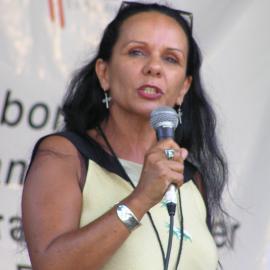 Linda Burney on stage at Yabun, Redfern Park Redfern, 2005