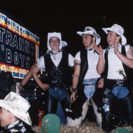 'Tranny Boys' float, Sydney Gay and Lesbian Mardi Gras parade, Oxford Street Darlinghurst, 1999