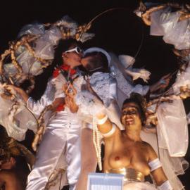 Lesbian Wedding Cake float, Mardi Gras Parade, Oxford Street Darlinghurst, 2000