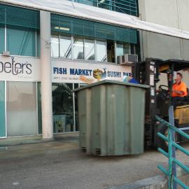 Fish Markets. view outside 'Peter's Fish Market' and 'Sushi Bar, Bank Street Pyrmont, 2003