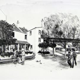 Woolloomooloo Redevelopment Project, drawings of buildings, Junction Lane Woolloomooloo, 1970