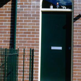 Woolloomooloo Redevelopment Project, entrance doorway, Forbes Street Woolloomooloo, 1981