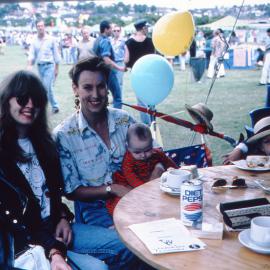 Lesbian family and children Sydney Gay & Lesbian Mardi Gras Fair Day, Glebe Park, 1990