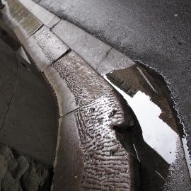 Trachyte kerb and gutter, Angel Place Sydney, 2010