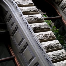 Curved trachyte and sandstone entrance of 10A-16 Martin Place Sydney, 2010