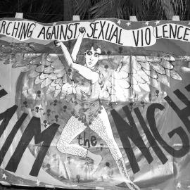 Women Marching Against Sexual Violence, Reclaim the Night Banner, Hyde Park, 1995