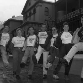 Board members of the Gay and Lesbian Rights Lobby outside NSW Parliament House, Sydney, 1992