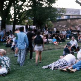 Crowd waiting for the performance to begin in Green Park Darlinghurst, 1997