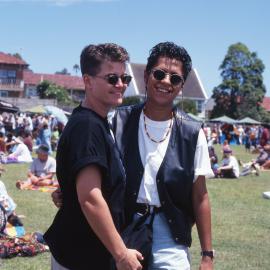 A couple of girls at the Indigenous Invasion Day Concert at La Perouse, 1996