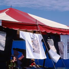 Survival t-shirts' on sale at Invasion Day Concert at La Peruse, 1996 
