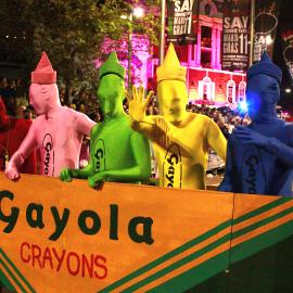 GAYola crayons, Taylor Square, 2011