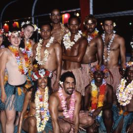 Christine Anu with Indigenous performers at Mardi Gras Pool Party, 1999