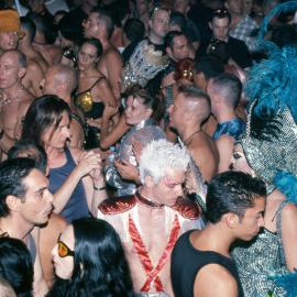 Just a few feathers walking through the party crowd, Royal Hall of Industries, Moore Park, 1996