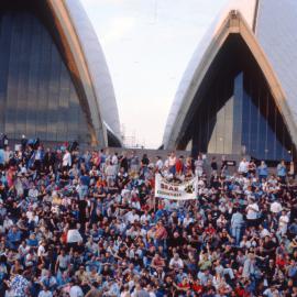 Launch of Sydney Gay and Lesbian Mardi Gras, Bennelong Point Sydney, no date