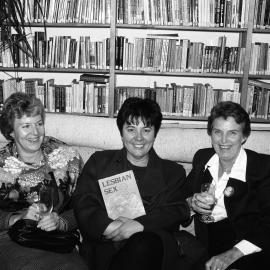 Julie McCrossin and two other supporters of the Women's Library,  Brown Street Newtown, 1996